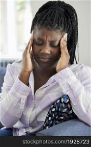 Teenage Girl Sick With Headache At Home