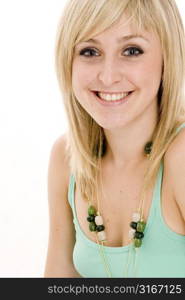 Teenage girl smiling in a bikini