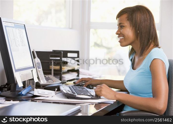 Teenage Girl Using Desktop Computer