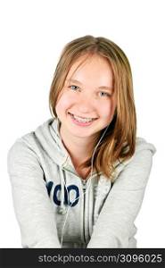Teenage girl with earphones