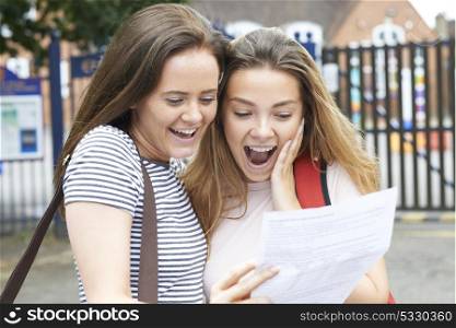 Teenage Girls Celebrating Exam Results
