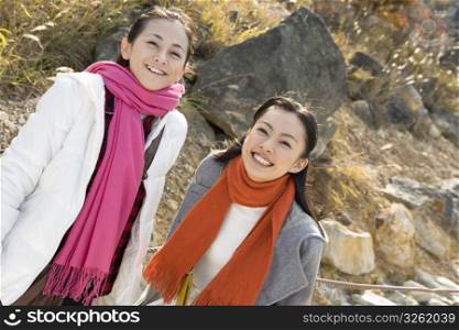 Teenage girls smiling