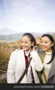 Teenage girls smiling