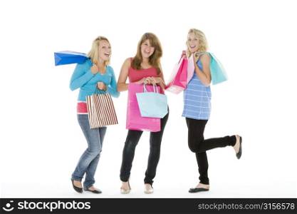 Teenage Girls With Shopping Bags