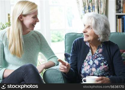 Teenage Granddaughter Visiting Grandmother