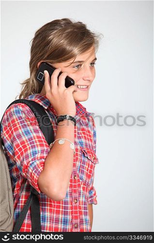 Teenaged girl with mobile phone