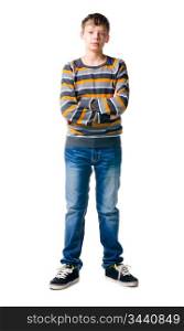 teenager boy wearing casual clothes on white background