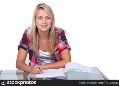 Teenager doing homework