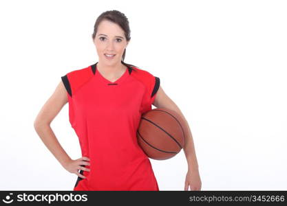 Teenager female basketball player