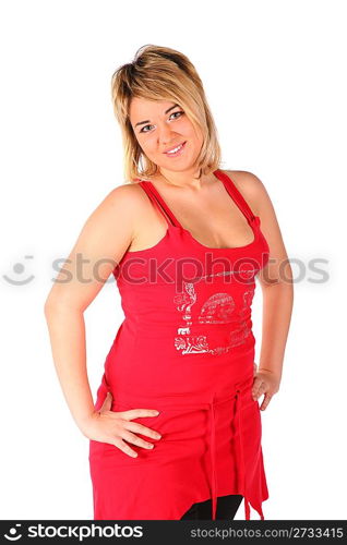 teenager girl in red