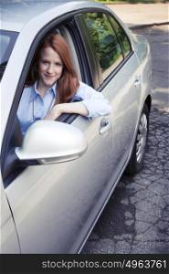 Teenager girl with car