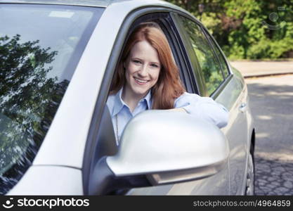 Teenager girl with car