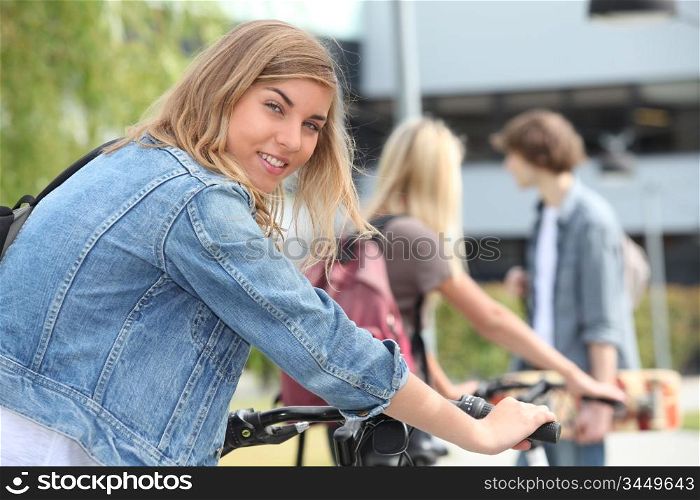 teenager on bike