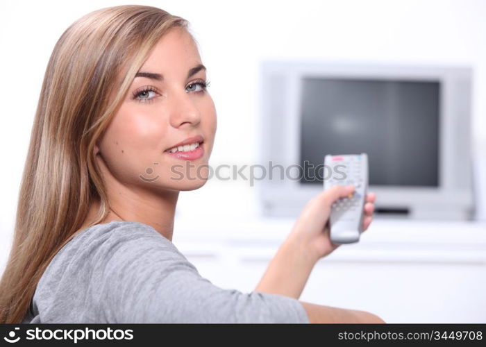 teenager watching TV