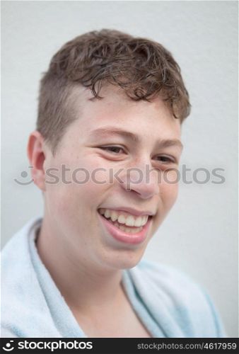 Teenager with fifteen years old looking at camera