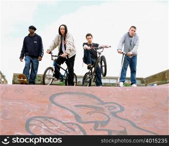 Teenagers at BMX park