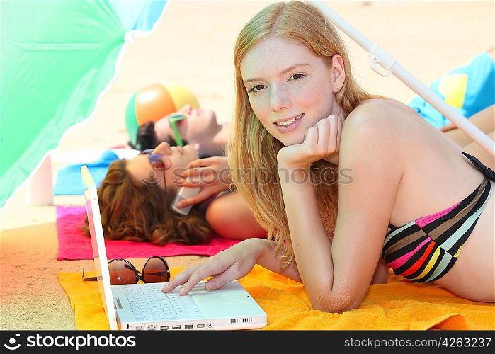 Teenagers at the beach
