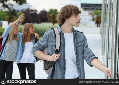 Teenagers going to school