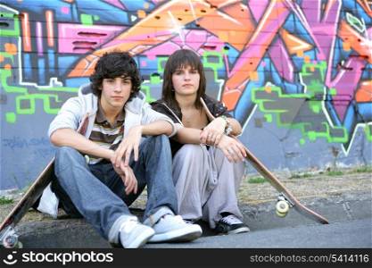 Teenagers hanging out on the streets