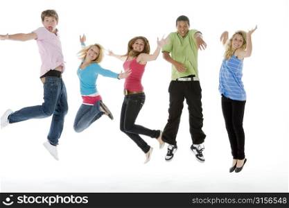 Teenagers Jumping In The Air