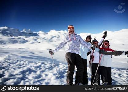 teenagers on a ski vacation