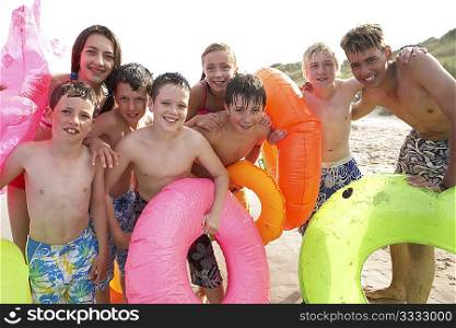 Teenagers on beach