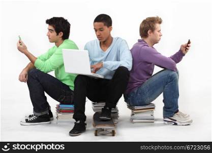 Teenagers sat together