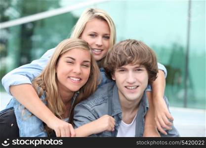 Teenagers smiling