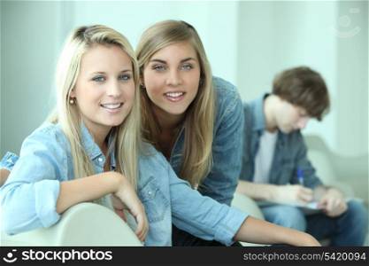 Teenagers smiling at camera