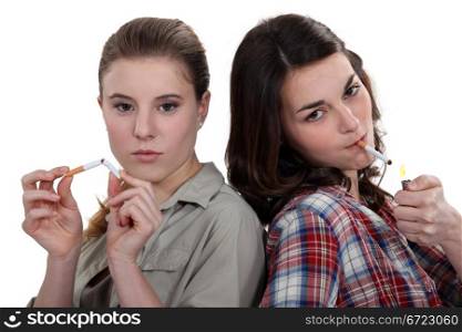 Teenagers smoking and breaking the habit