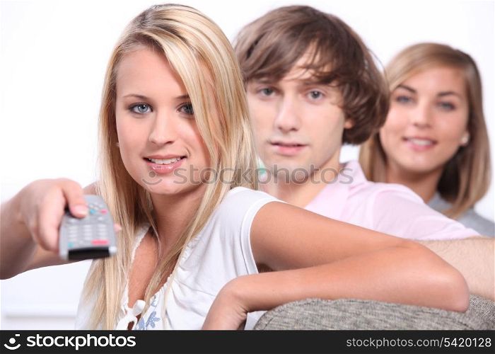 teenagers watching TV