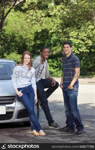Teenagers with car