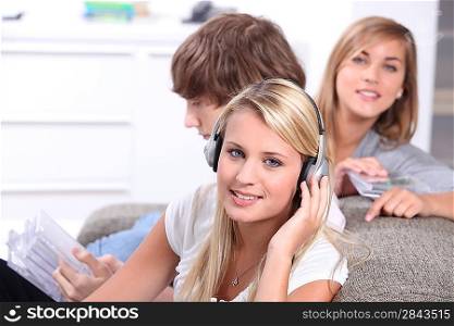 Teens with cds