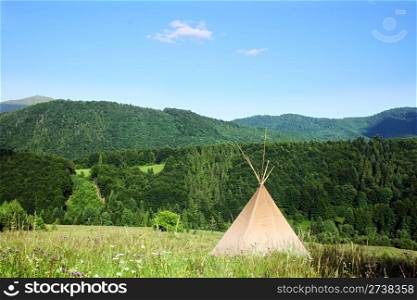 teepee in the Carpathian Mountains
