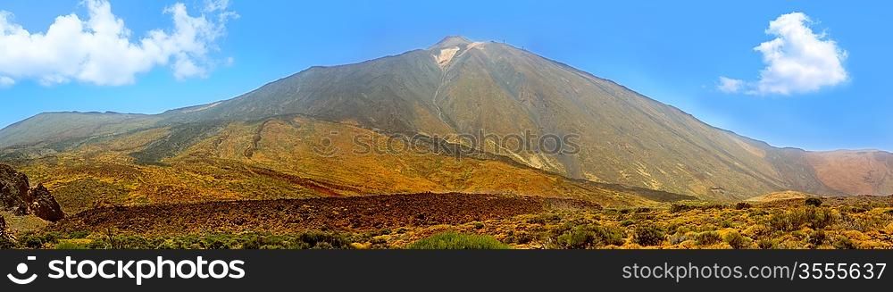 Teide National Park mountain in Tenerife panorama at Canary Islands