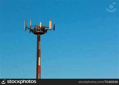 Telecommunication Towers with Antennas for Radio Communication and Cell Broadcast