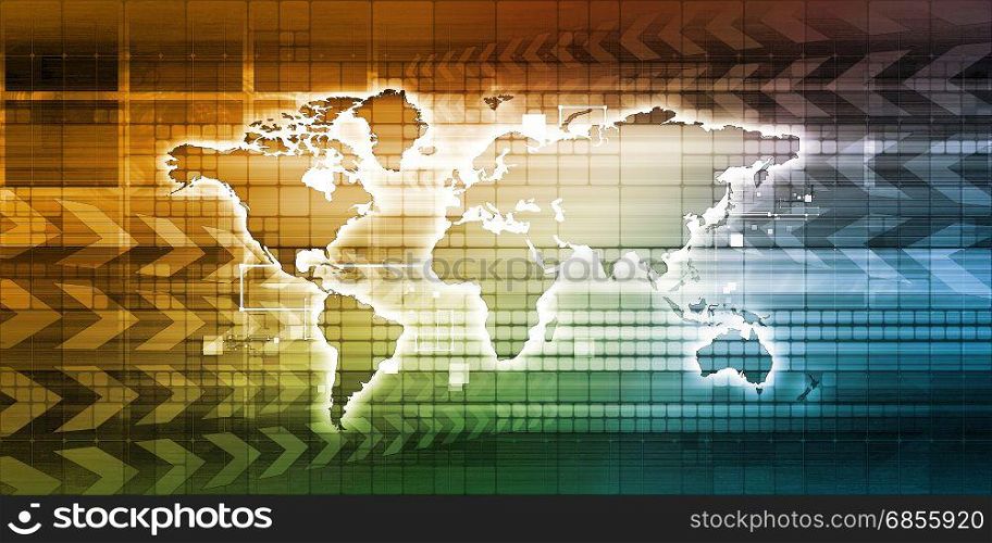 Telecommunications Network all over the World Art. Telecommunications Network