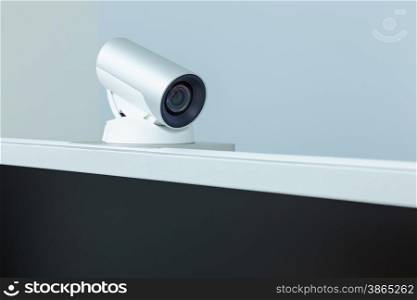 teleconference, video conference or telepresence camera with black screen display