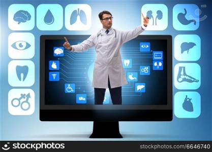 Telehealth concept with doctor doing remote check-up