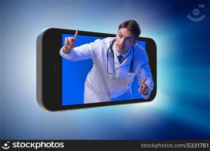 Telemedicine concept with doctor and smartphone