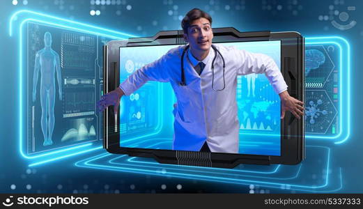 Telemedicine concept with doctor and smartphone