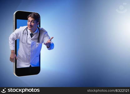 Telemedicine concept with doctor and smartphone