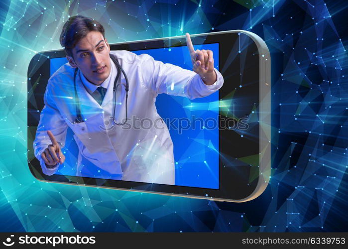 Telemedicine concept with doctor and smartphone