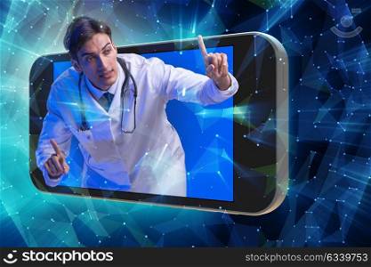 Telemedicine concept with doctor and smartphone