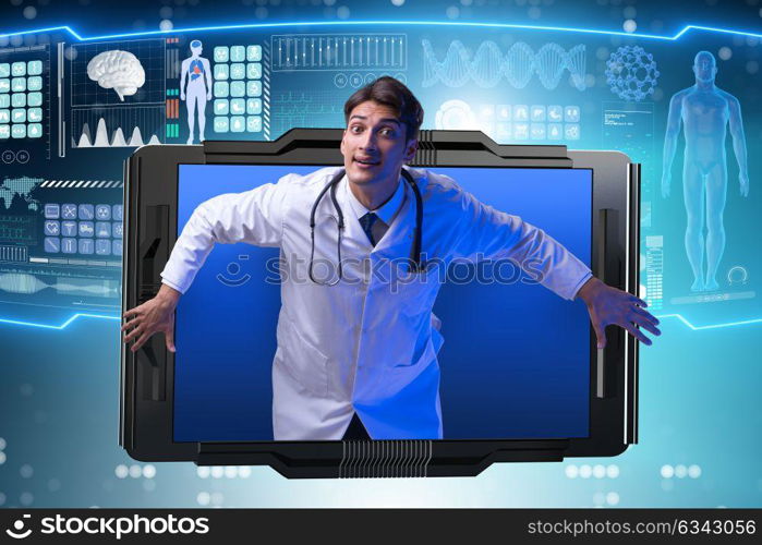 Telemedicine concept with doctor and smartphone