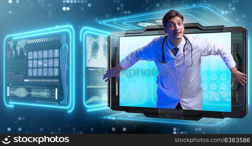 Telemedicine concept with doctor and smartphone