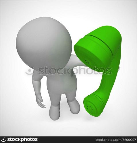 Telephone calling conversation shows long-distance communication and support. Landline telephony or incoming call - 3d illustration