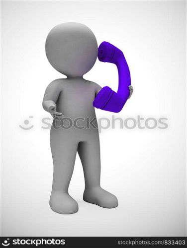 Telephone calling conversation shows long-distance communication and support. Landline telephony or incoming call - 3d illustration
