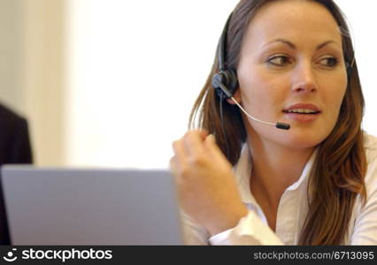 telesales person working in UK call centre