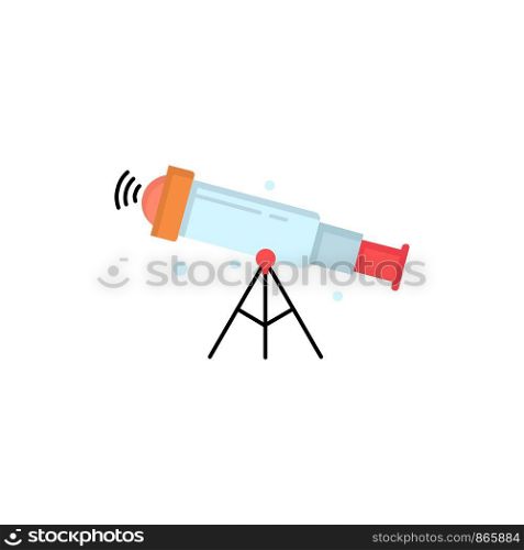 telescope, astronomy, space, view, zoom Flat Color Icon Vector